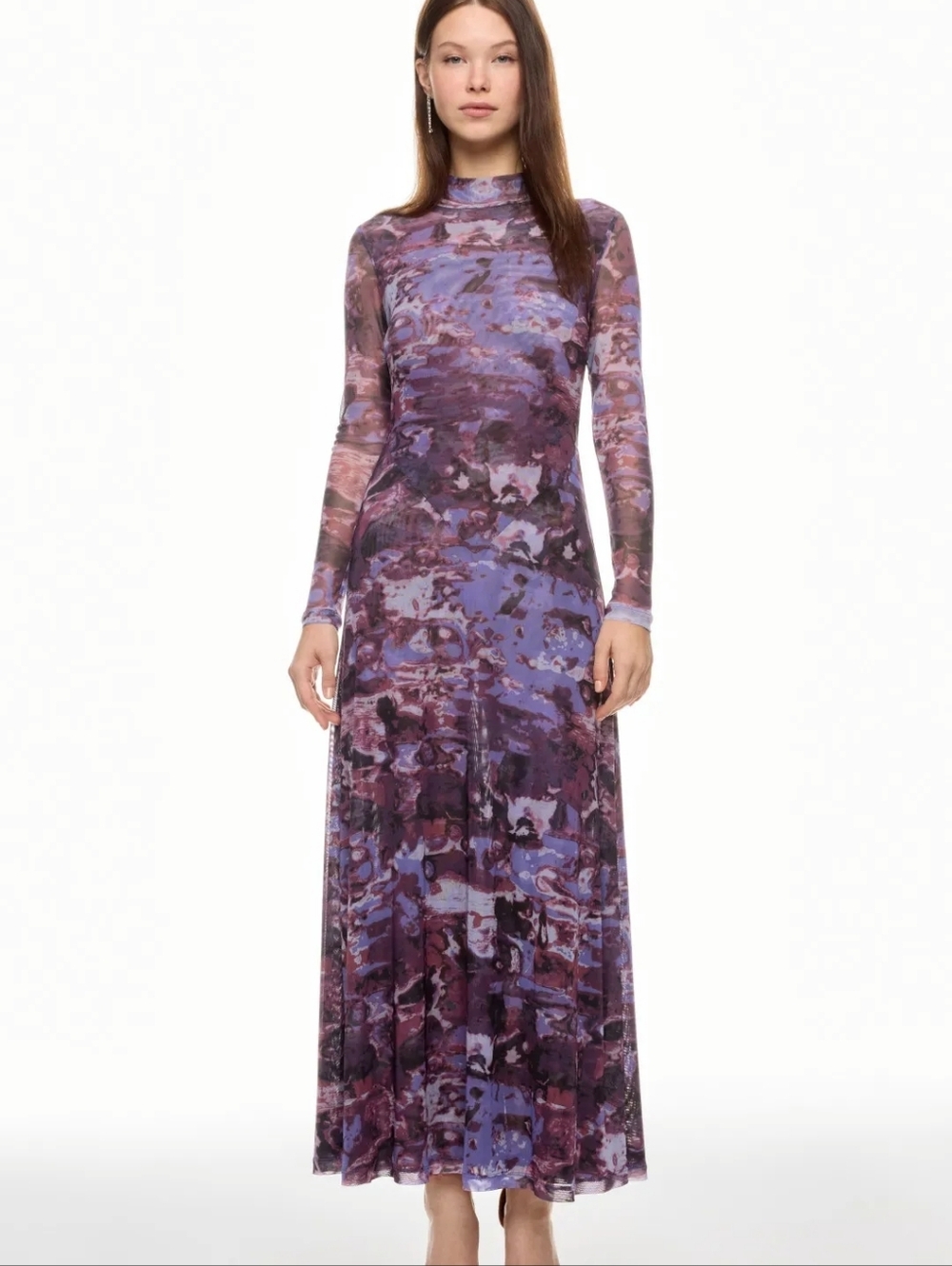 RONNY KOBO PRINTED MESH MAXI DRESS SIZE XXL MSRP $415